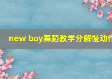 new boy舞蹈教学分解慢动作